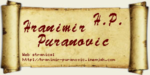Hranimir Puranović vizit kartica